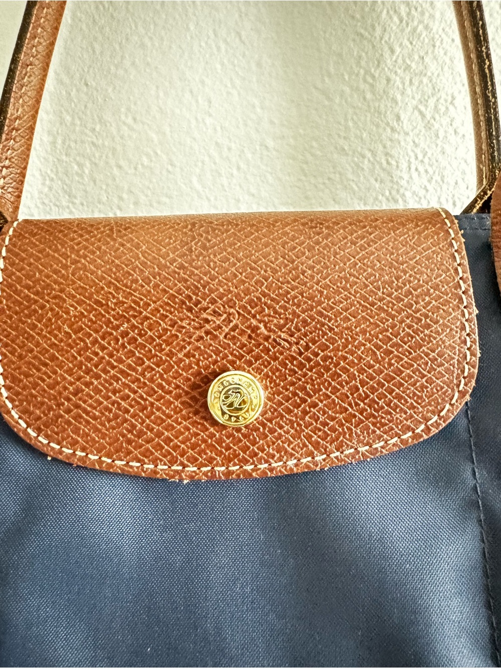 Longchamp Le Pliage Shopping Modele Depose Navy Blue Tote Bag - Picture 3 of 10
